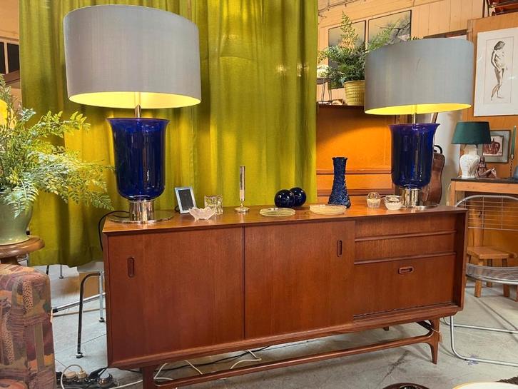 85) set van twee enorme vintage tafellampen, Huis en Inrichting, Lampen | Tafellampen, Gebruikt, 75 cm of meer, Ophalen