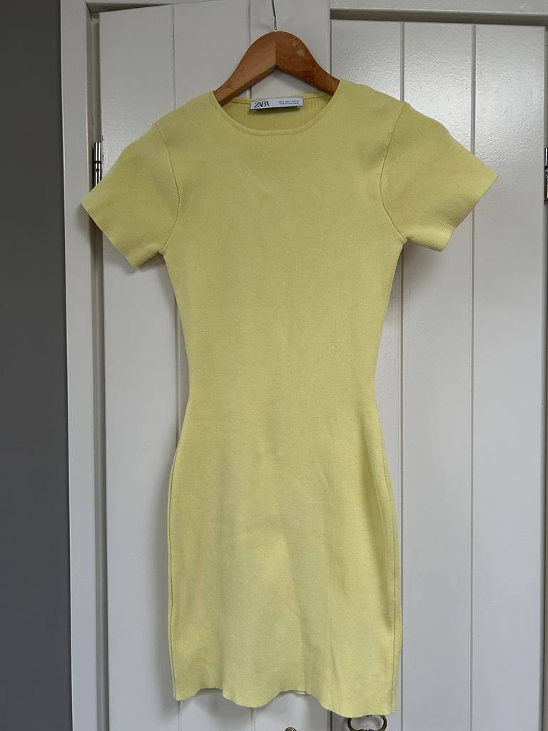 Zara geel ribgebreid jurkje maat S, Geel, Ophalen of Verzenden, Maat 36 (S), Gedragen