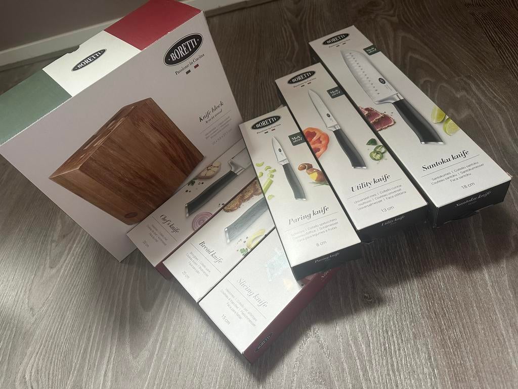 Boretti messenset Compleet, Huis en Inrichting, Keuken | Keukenbenodigdheden, Nieuw, Overige typen, Ophalen of Verzenden