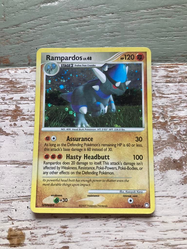 Pokemon kaart Rampardos Holo, Ophalen of Verzenden, Zo goed als nieuw