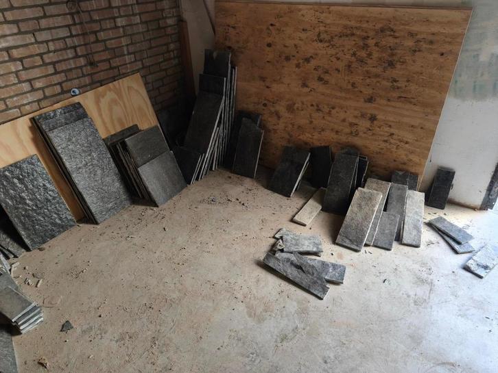noorse leisteen, Doe-het-zelf en Verbouw, Tegels, Gebruikt, Vloertegels, Hardsteen, 60 cm of meer, 20 tot 40 cm, 10 m² of meer