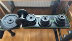 Complete halterset met verstelbare fitnessbank en gewichten, Sport en Fitness, Ophalen, Gebruikt, Armen, Halterset