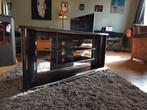 Stevig TV meubel met glazen plateaus, Ophalen, Gebruikt, 100 tot 150 cm, Minder dan 100 cm