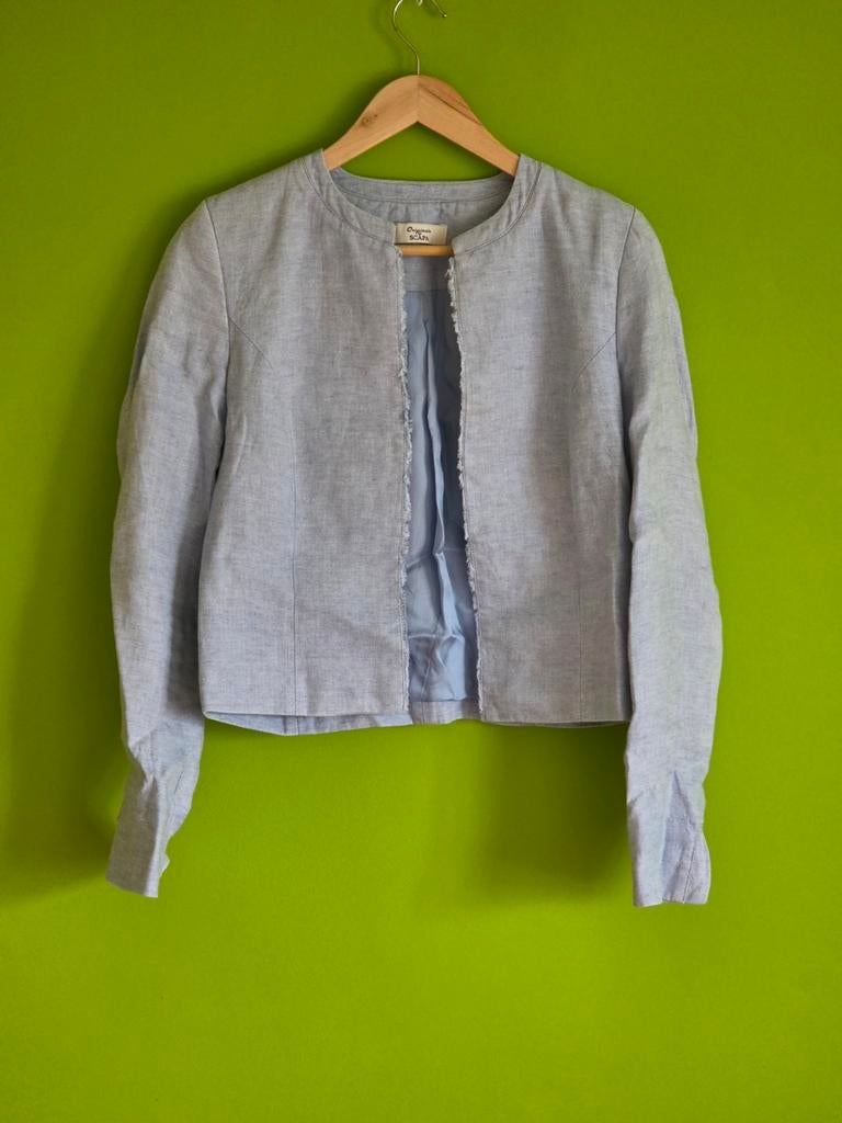Lichtblauw linnen jasje Scapa, Maat 38/40 (M), Scapa, Blauw, Ophalen of Verzenden
