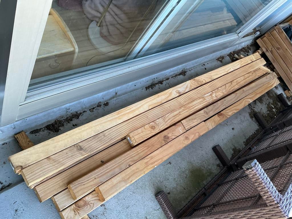 Balken van Douglas hout 70 x 45 mm, Ophalen, 25 tot 50 mm, Zo goed als nieuw, 200 tot 250 cm