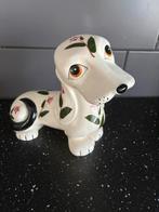 Wit teckel beeldje met bloemen - Vaga International, Verzenden, Gebruikt, Dier