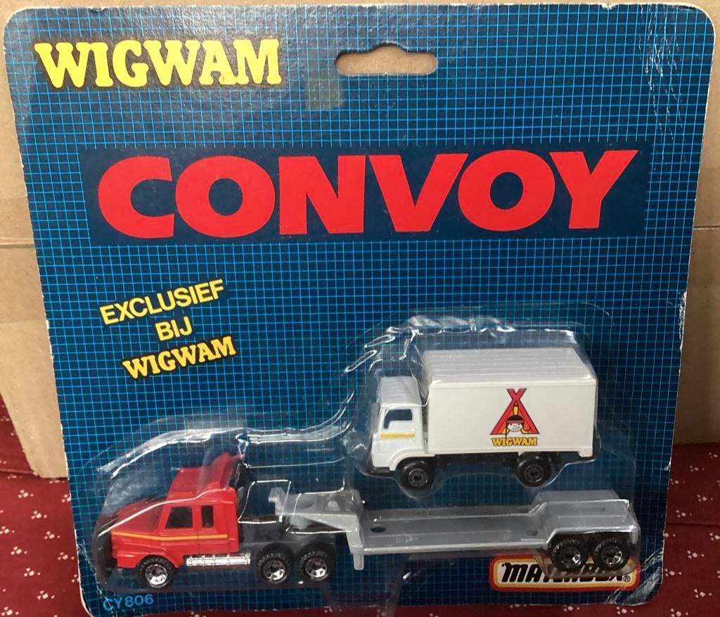 Zeldzaam vintage 1990 Matchbox WIGWAM Truck & Trailer ,OVP!, Ophalen, Nieuw, Auto, Matchbox