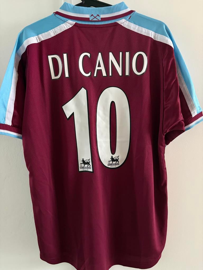 Retro West Ham Di Canio shirt - Maat L fila lazio, Kleding | Heren, Maat 52/54 (L), Nieuw, Ophalen of Verzenden, Voetbal