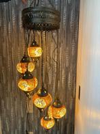 Prachtige Turkse Mozaïek Hanglamp met 7 Bollen, Ophalen, Zo goed als nieuw, Glas, 75 cm of meer