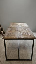 Industriële eettafel in Chassigny kasteelvloer stijl, Huis en Inrichting, Tafels | Eettafels, 50 tot 100 cm, Vier personen, Rechthoekig