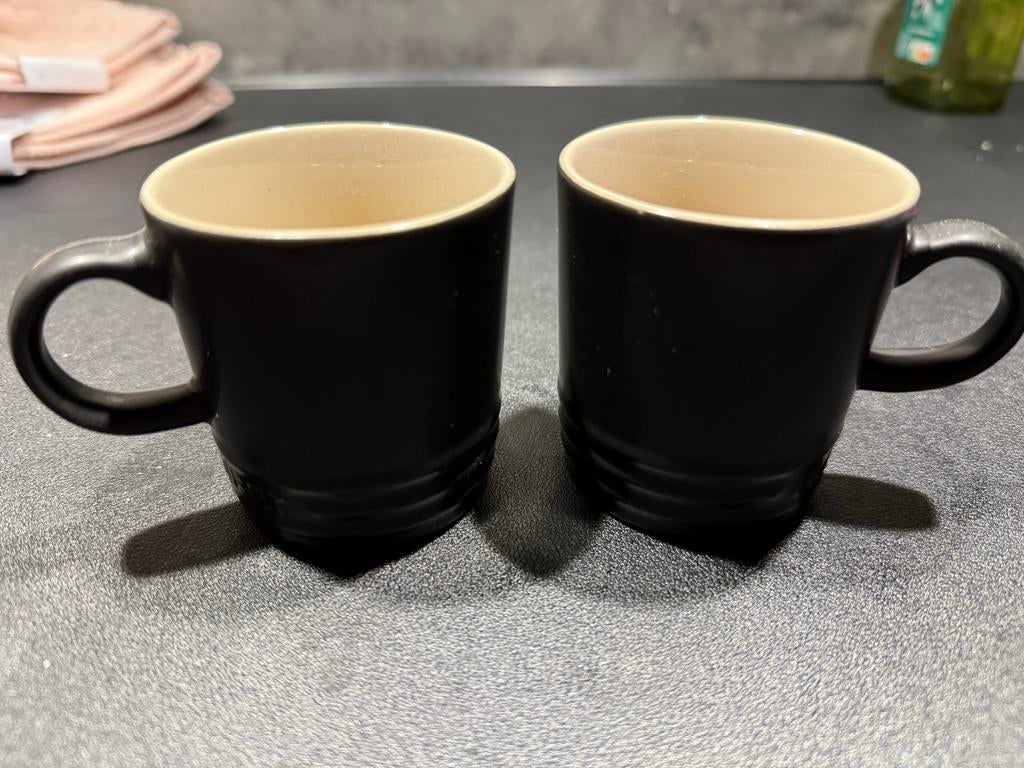Le Creuset Espresso Kopjes - Mat Zwart (Nieuw), Huis en Inrichting, Keuken | Servies, Keramiek, Nieuw, Ophalen of Verzenden, Effen