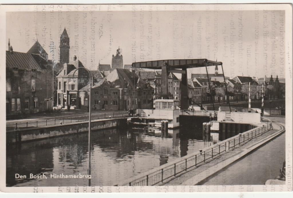 Den Bosch - Hinthamerbrug., Ophalen of Verzenden, 1940 tot 1960, Gelopen, Noord-Brabant