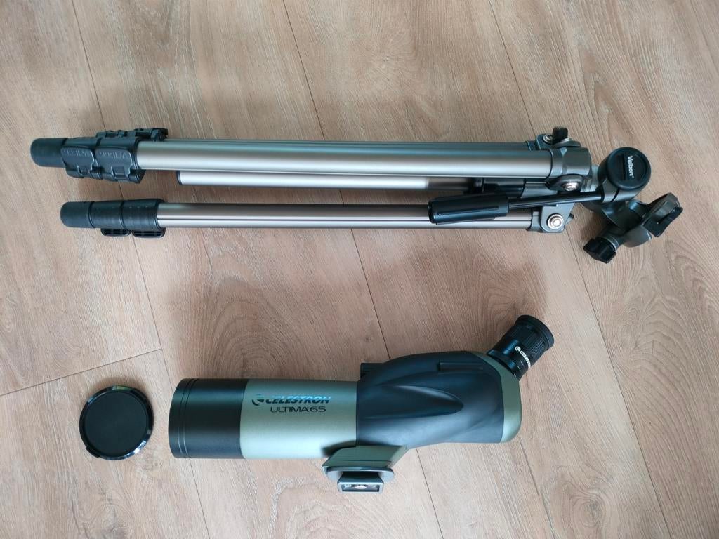 Celestron scope 18-55x65 + Velbon statief, Ophalen of Verzenden, Zo goed als nieuw, 20x of meer