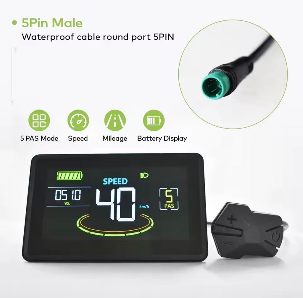 Fatbike H6C Opvoerbaar Display, Fietsen en Brommers, Fietsaccessoires | Fietscomputers, Ophalen of Verzenden, Snelheidssensor