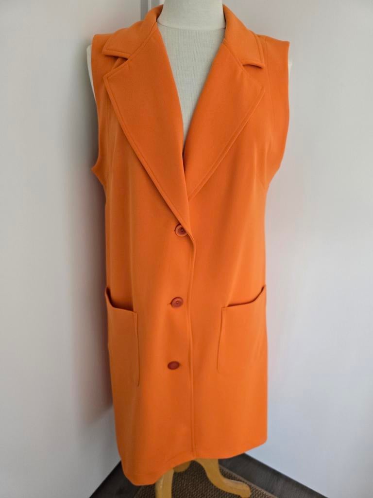Ophilia oranje blazer jurk maat 1, Ophalen of Verzenden, Zo goed als nieuw, Oranje, Knielengte
