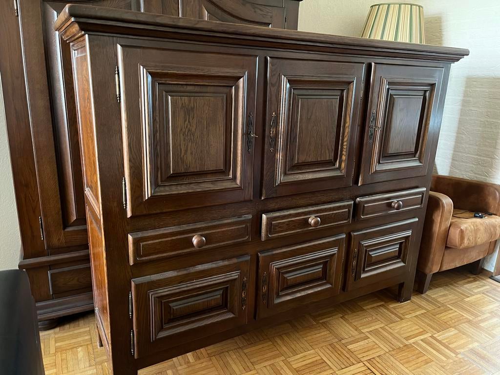 Massief houten kast met lades en deuren, Ophalen of Verzenden