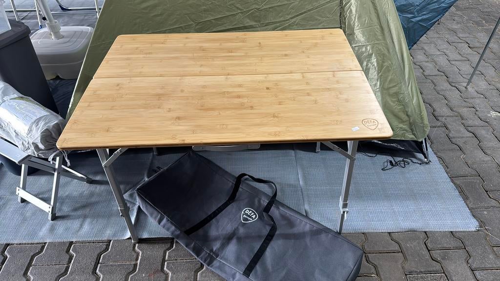 Zgan! DEFA BAMBOE opklapbare camping tafel 100x70 niet 100%, Ophalen, _, _, Zo goed als nieuw