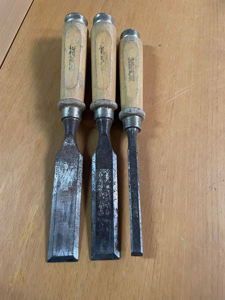 3 houtbeitels ironside, Doe-het-zelf en Verbouw, Gereedschap | Handgereedschap, Ophalen of Verzenden, Zo goed als nieuw
