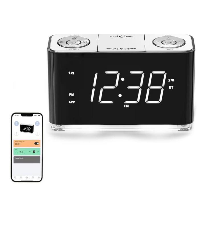 Wekkerradio FM met bluetooth, Witgoed en Apparatuur, Wekkers, Zo goed als nieuw, Digitaal, Ophalen of Verzenden