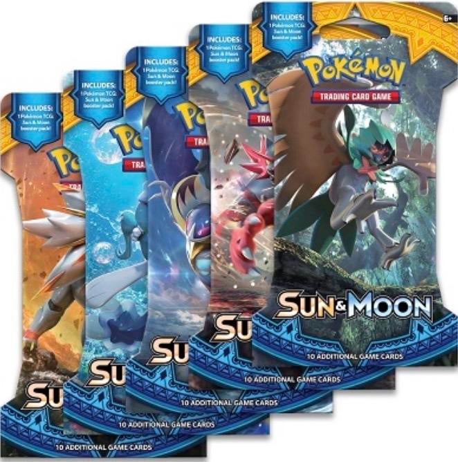 Pokémon TCG Sun & Moon Booster Packs (4 stuks), Ophalen of Verzenden, Zo goed als nieuw, Booster, Foil