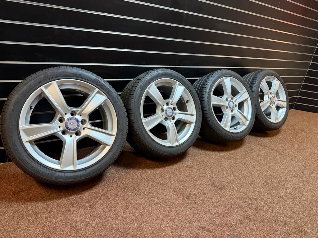 Mercedes C-Klasse 17 inch breedset velgen origineel 5X112, Ophalen, Banden en Velgen, 17 inch, Personenwagen