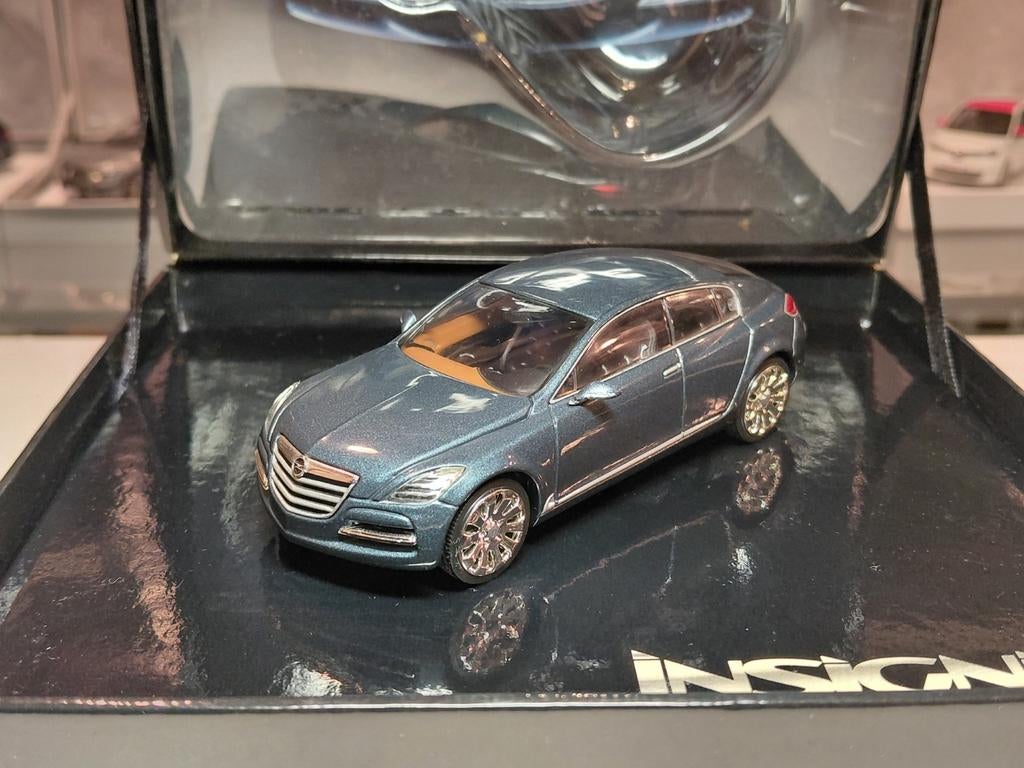 Opel Insignia concept car grijsblauw 1/43 Norev in coffret, Ophalen of Verzenden, Zo goed als nieuw, Auto, Norev
