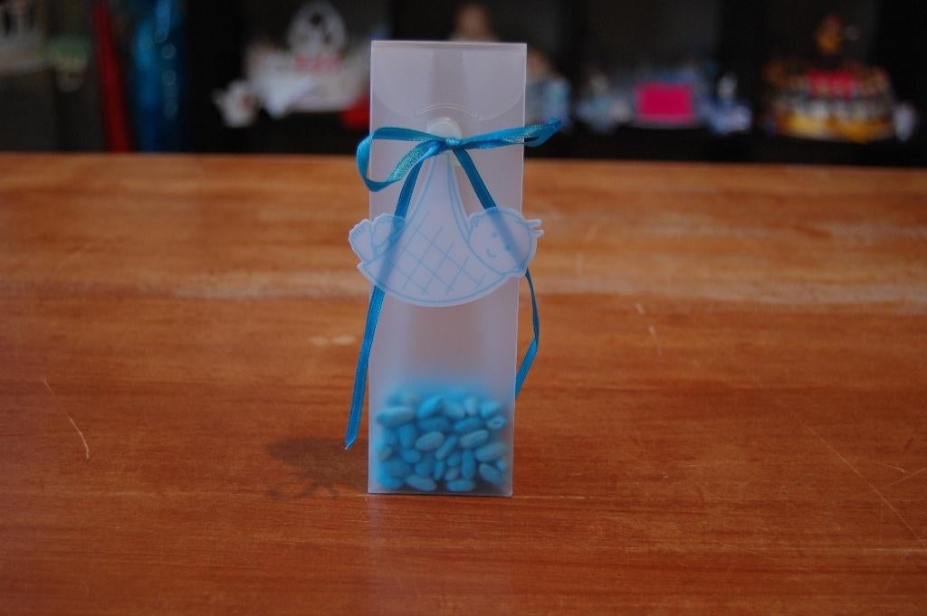Baby born blauw bedankjes 48 stuks samen, Ophalen of Verzenden, Nieuw