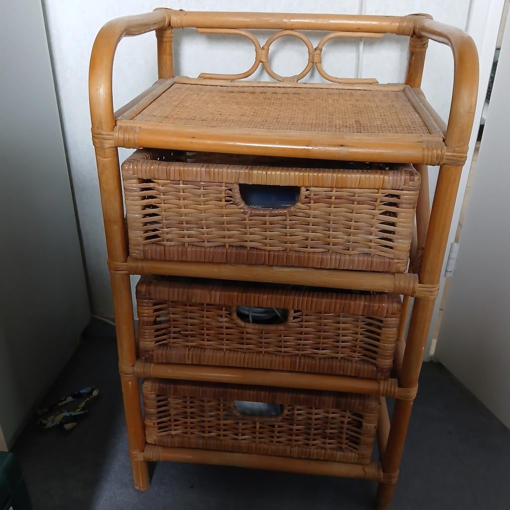 Ladenkastje riet, Huis en Inrichting, Ophalen, Gebruikt, 50 tot 100 cm, 3 of 4 laden