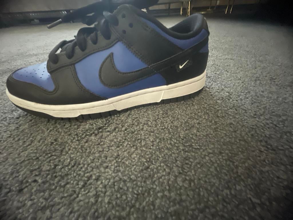 Nike Dunk Low Retro Zwart/Blauw, Ophalen of Verzenden, Gedragen, Zwart, Sneakers of Gympen