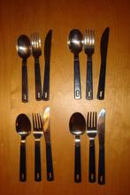 4x Mepal bestek set: lepel, vork, mes, d. blauw, ocean blue, Ophalen of Verzenden, Gebruikt