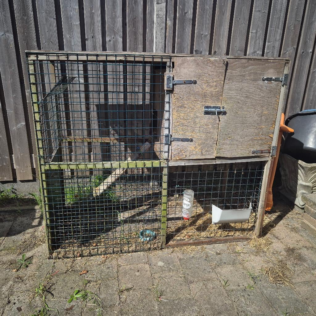 GRATIS Konijnenhok van hout, Ophalen, Gebruikt, 90 cm of meer, Konijn