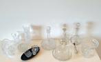 Lot Kristal Glas Karaffen Kaasstolp Schaaltjes Bakjes etc., Ophalen