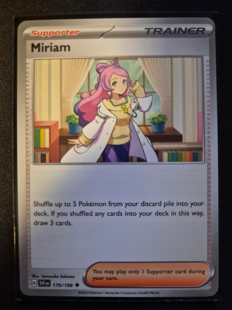 Pokemon Kaart Miriam Trainer Supporter SV1EN 179/198, Ophalen of Verzenden, Zo goed als nieuw, Losse kaart