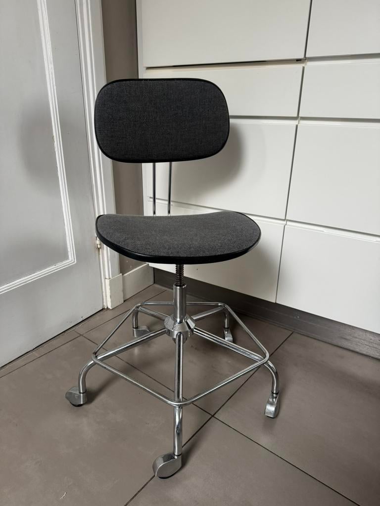Bureaustoel ‘70 vintage Egon Eiermann design atelierstoel, Ophalen of Verzenden, Gebruikt, Grijs, Bureaustoel