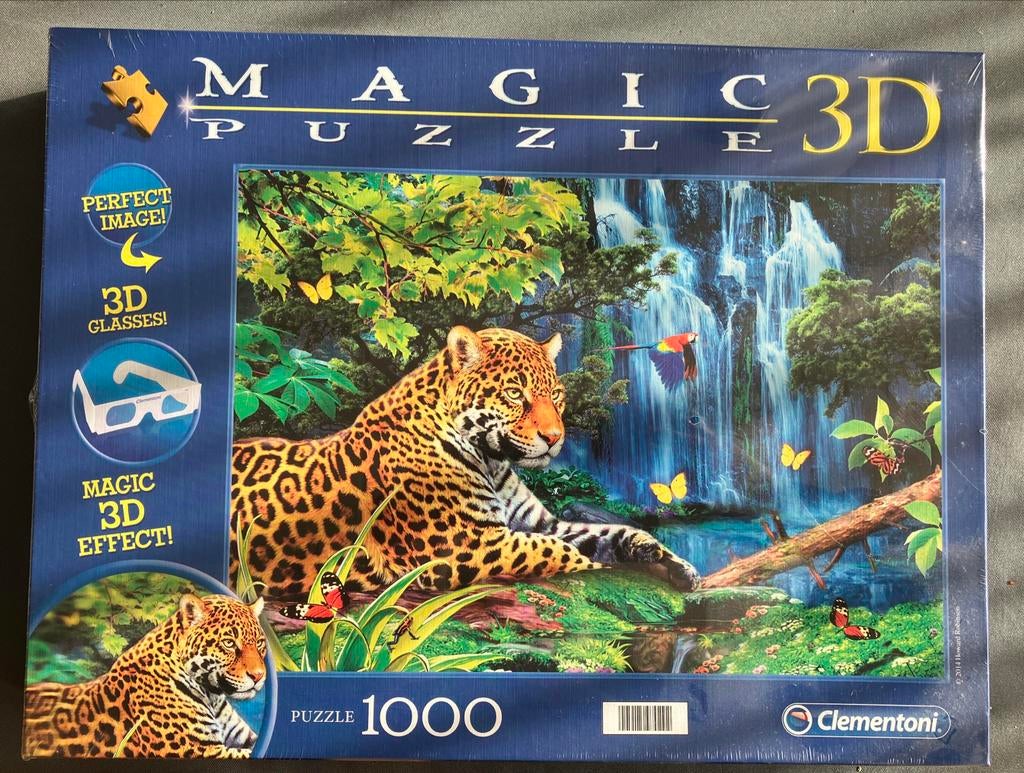 Magic 3D Puzzel Clementoni Jaguar Waterval 1000 stukjes, Ophalen of Verzenden, 500 t/m 1500 stukjes, Nieuw, Legpuzzel