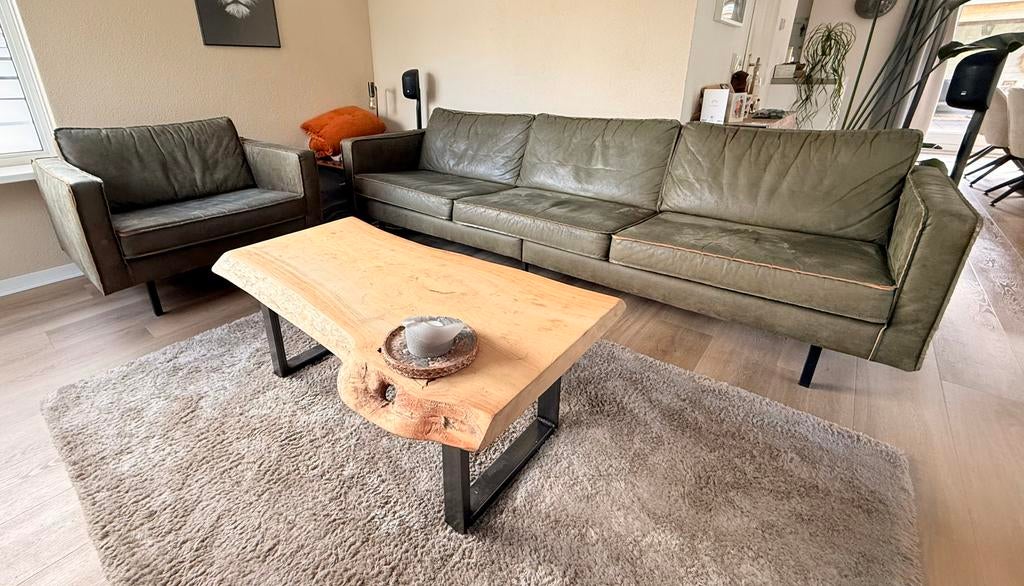 BePure Rodeo 3-zits bank, loveseat en poef, Ophalen, 250 tot 300 cm, Gebruikt, Rechte bank