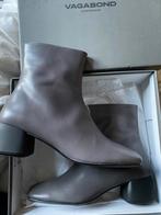 Vagabond leren enkellaarsjes met vierkante neus grijze kleur, Ophalen of Verzenden, Nieuw, Grijs