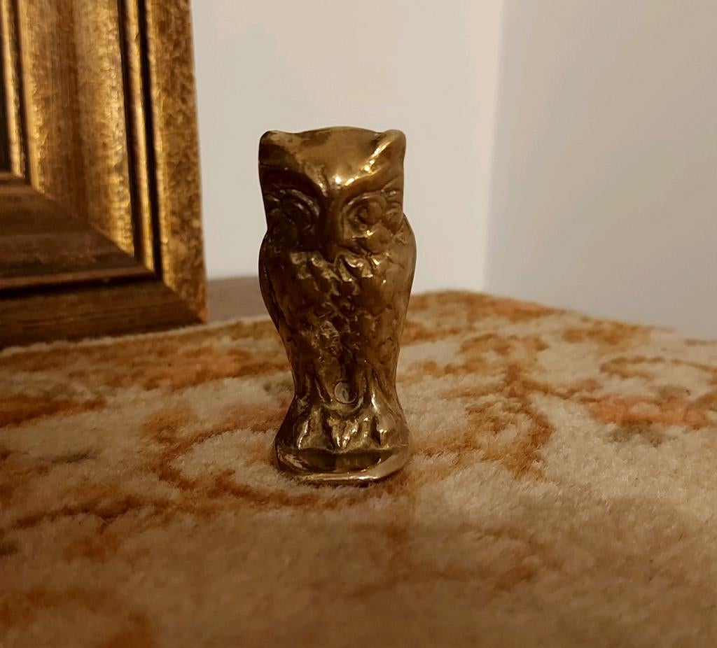 Prachtige oude koperen uil, Antiek en Kunst, Ophalen of Verzenden