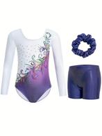 Turnpakje + turnbroekje 104 110 116 122 128 134 140 146 152, Paars, Nieuw, Turnpak(je), Kindermaat 122 t/m 140