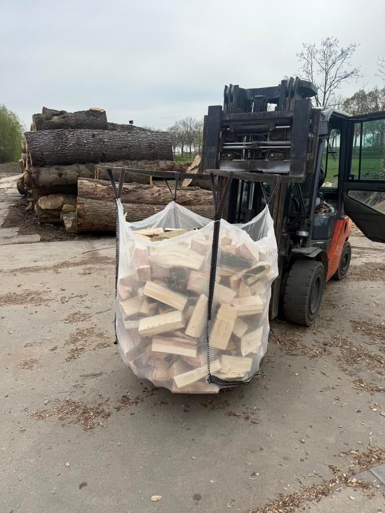 Openhaardhout versgekloofd in droogbicbacs, Tuin en Terras, Haardhout, Minder dan 3 m³, Ophalen
