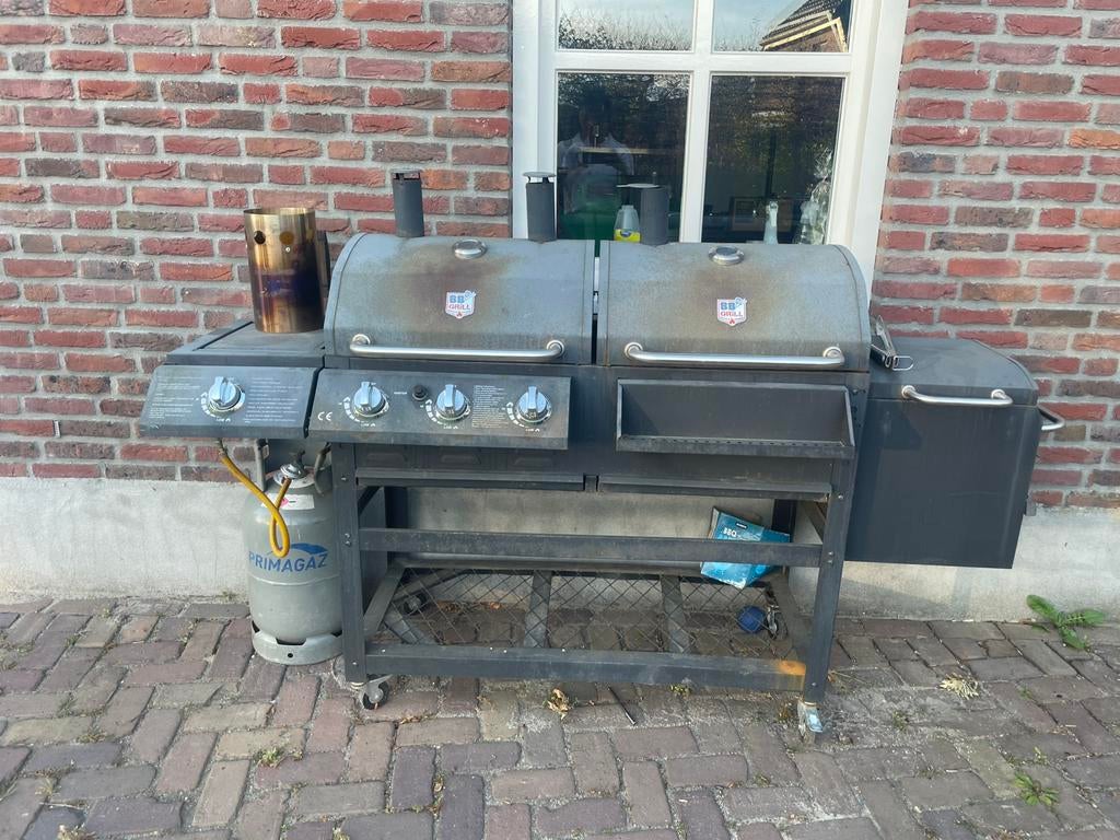 Grill master BBQ gas/houtskool/smoker, Tuin en Terras, Ophalen, Gebruikt