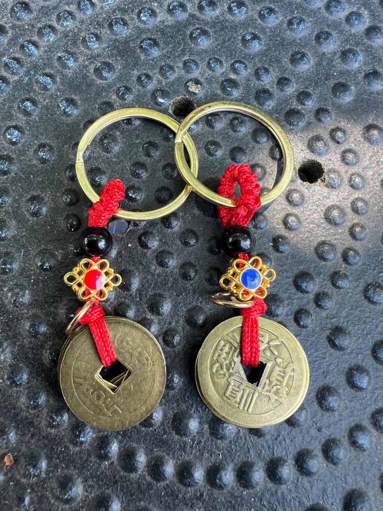 Chinese sleutelhanger geluk munt lucky coin chinees, Verburgt Vintage, Overige typen, Nieuw, Ophalen of Verzenden