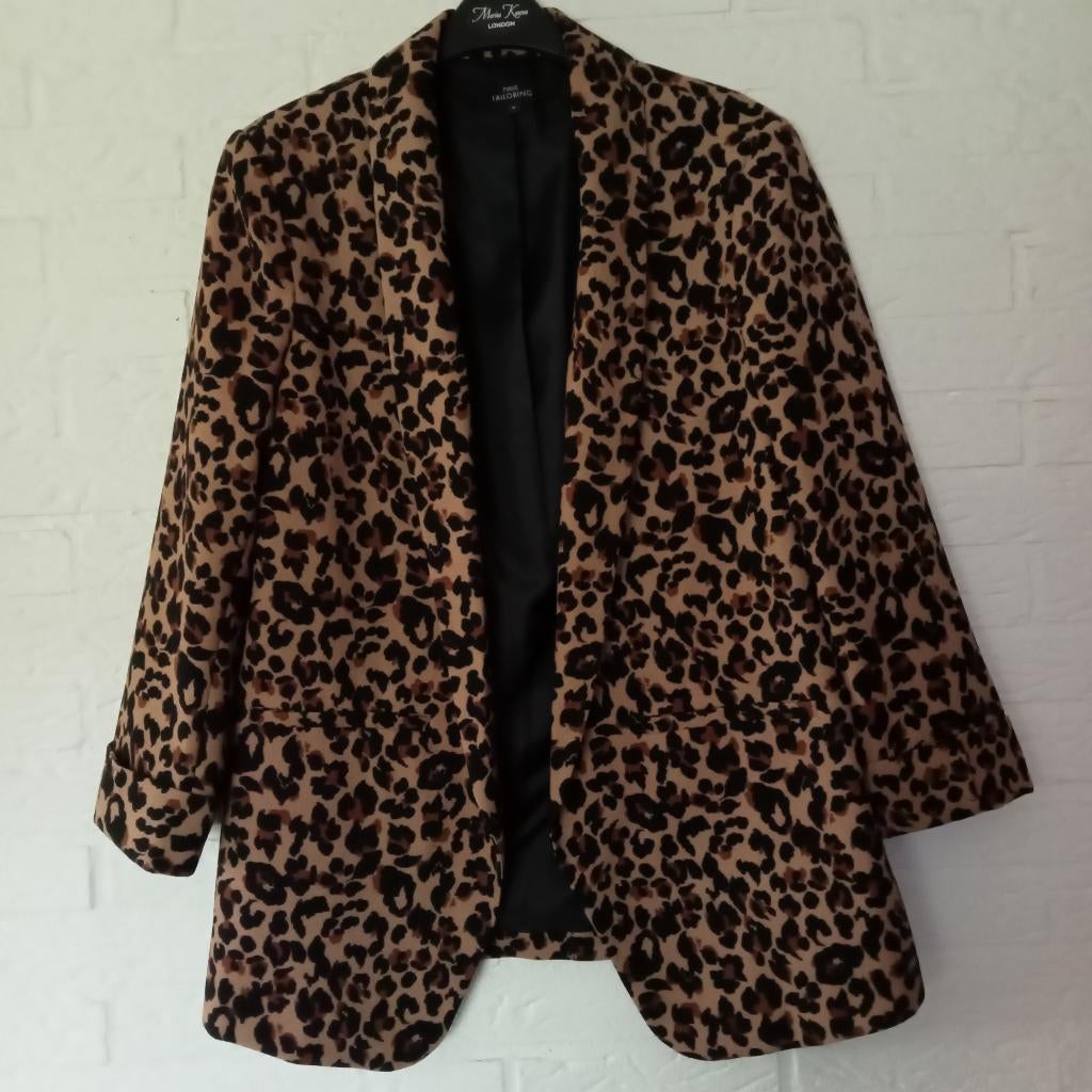 Next blazer panter luipaard dierenprint maat 14 ( maat 40 ), Maat 38/40 (M), Bruin, Verzenden, Zo goed als nieuw