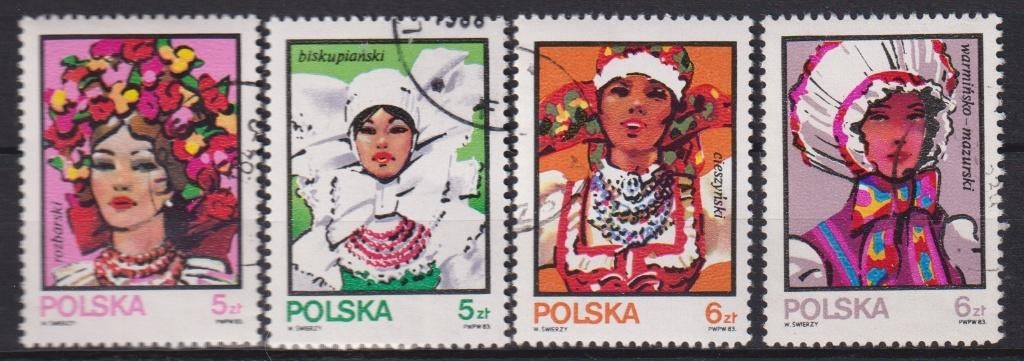 Polen 1983 Klederdracht, Postzegels en Munten, Postzegels | Thematische zegels, Verzenden, Gestempeld, Overige thema's