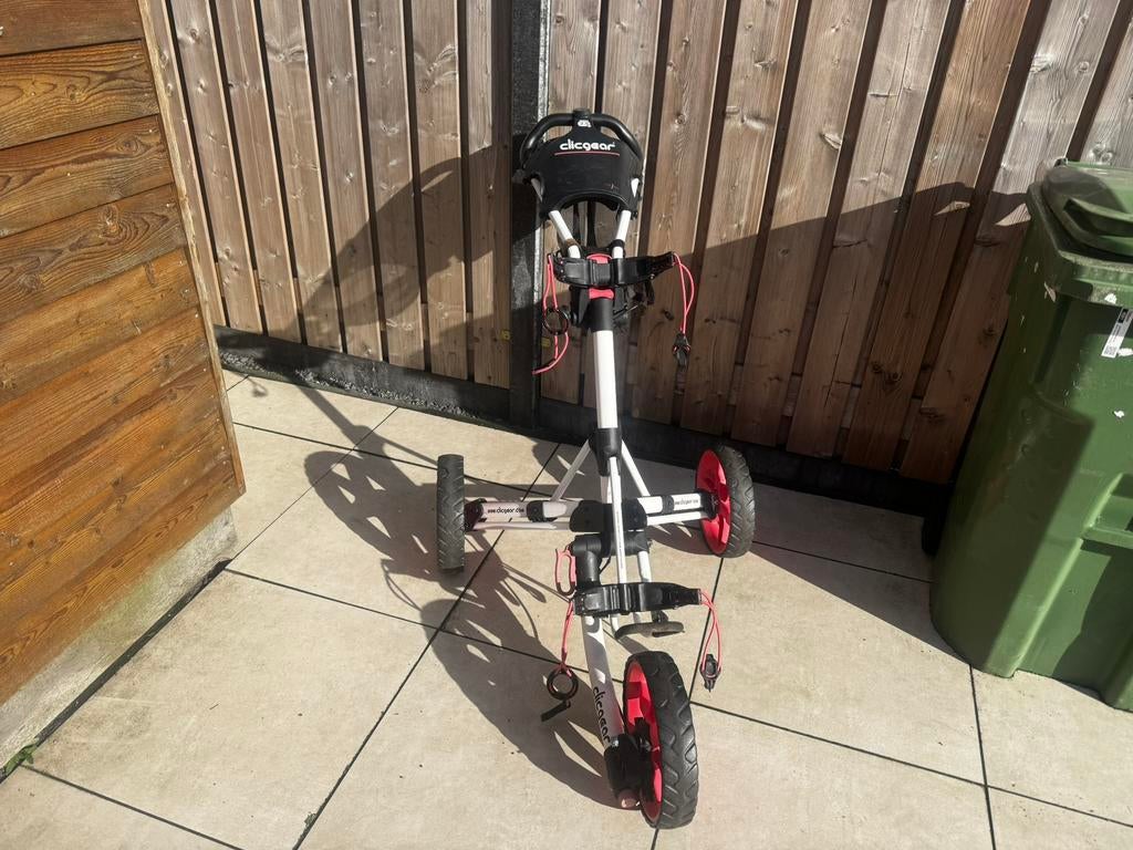 Mooie mat witte Clicgear 3.5+ golftrolley, Sport en Fitness, Golf, Ophalen, Zo goed als nieuw, Golfkar
