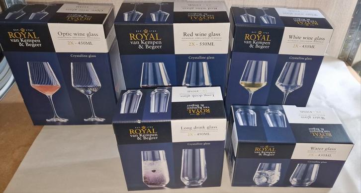 Ah royal van kempen en begeer glazen glas glasservies nieuw, Huis en Inrichting, Keuken | Servies, Nieuw, Glas of Glazen, Effen