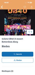 2x UB 40 tickets 1e rang zaterdag 21 maart ahoy rotterdam, Twee personen, Maart