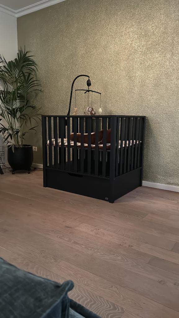 TWF box Bas met lade zwart, Kinderen en Baby's, Boxen, Gebruikt, Vierkant, In hoogte verstelbaar, Lade, Ophalen