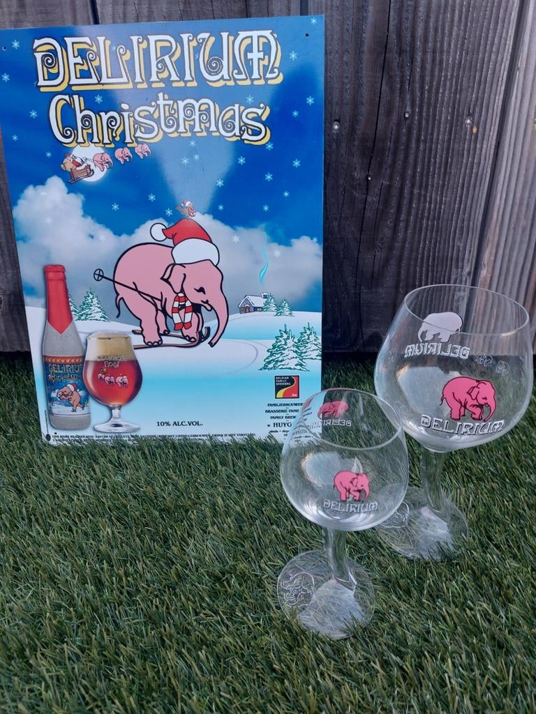 Leuke set van delirium bier uit België., Verzamelen, Biermerken, Ophalen of Verzenden, Glas of Glazen, Overige merken