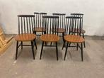 6 vintage Fanett stoelen van Ilmari Tapiovaara, Ophalen, Gebruikt, Bruin, Vintage